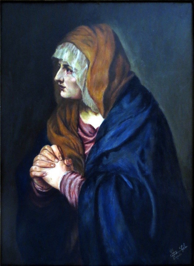 Paz Gil. Copia “La Dolorosa de Tiziano”. Año 1957.(Museo del Prado. Madrid)