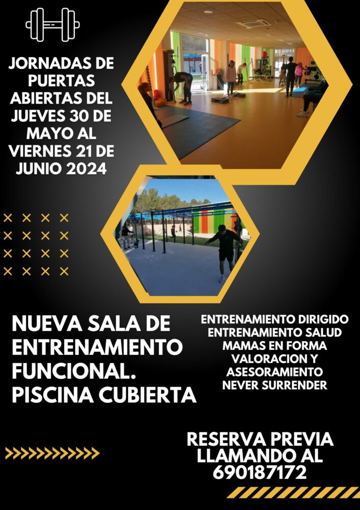 CARTEL JORNADAS PUERTAS ABIERTAS NUEVA SALA PISCINA CUBIERTA MAYO-JUNIO