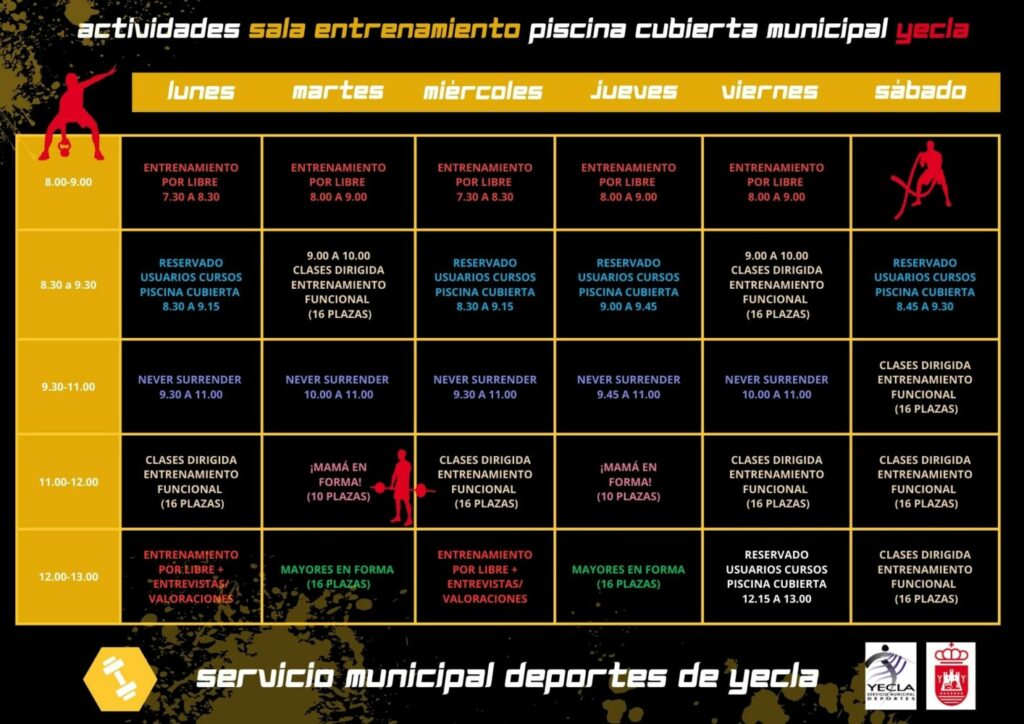 calendario piscina cubierta