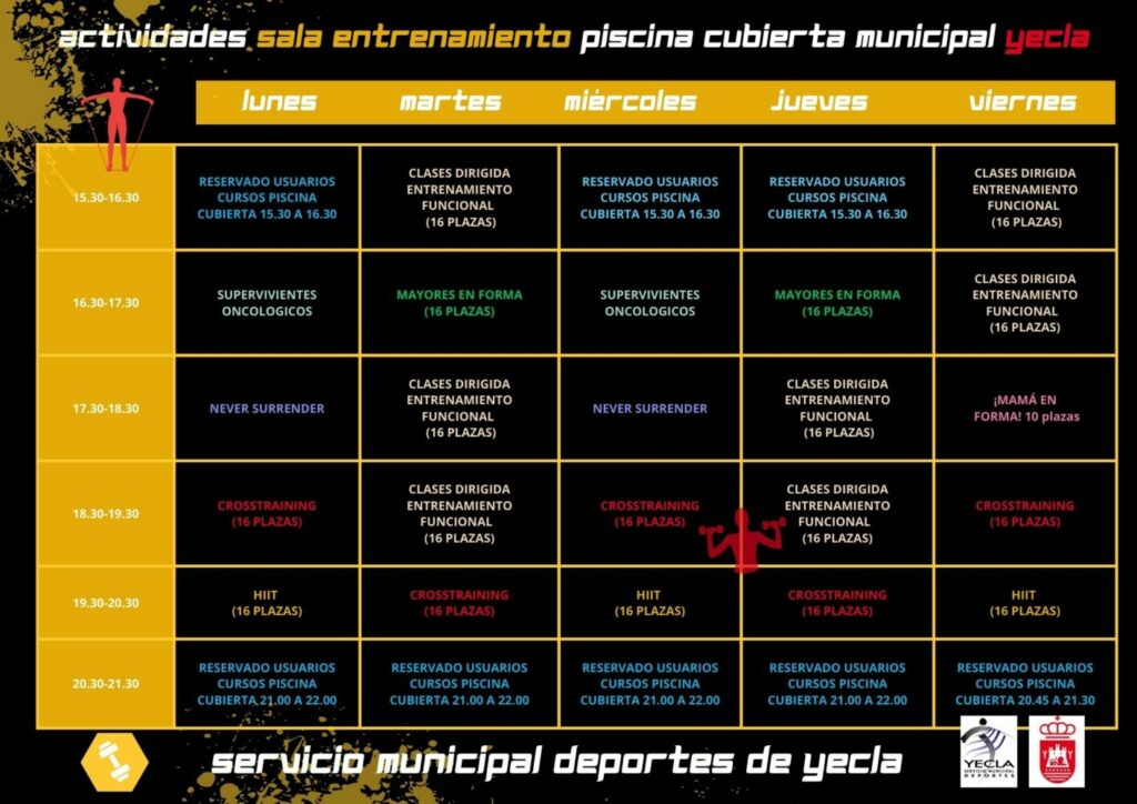 calendario piscina cubierta