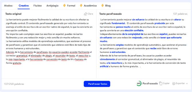 parafrasear online
