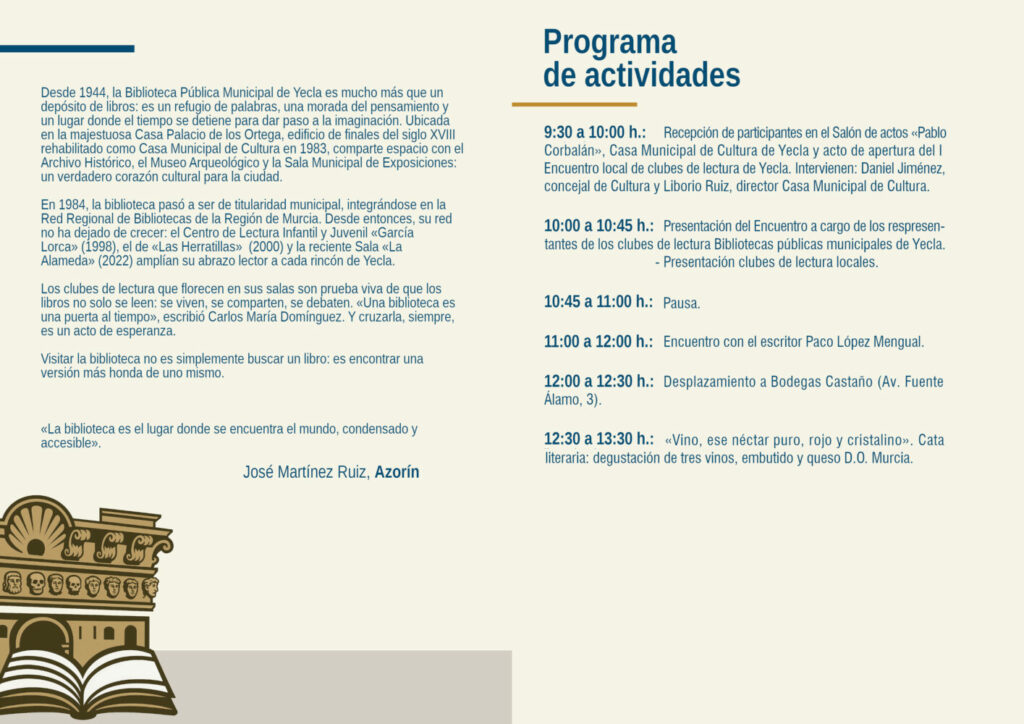 Programa club de lectura anverso