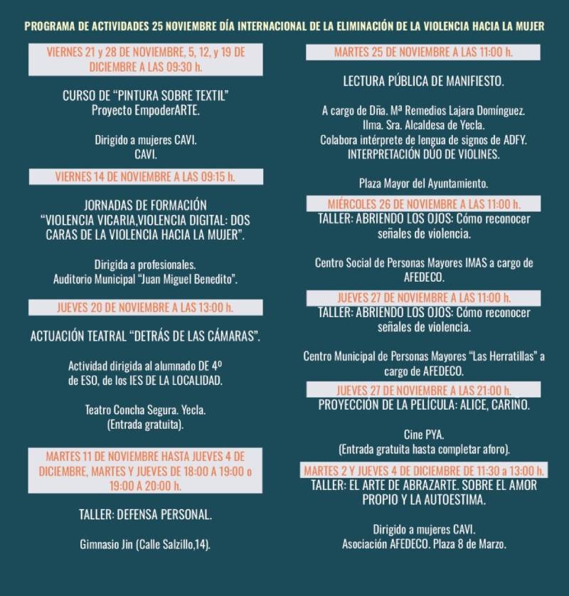 actividades día contra la violencia hacia las mujeres