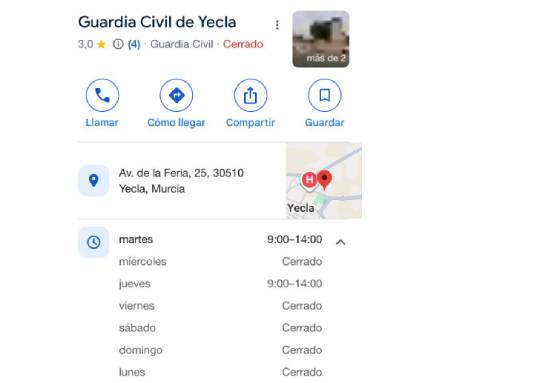 ausencia de la Guardia Civil