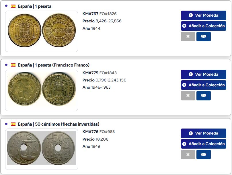 monedas antiguas en casa