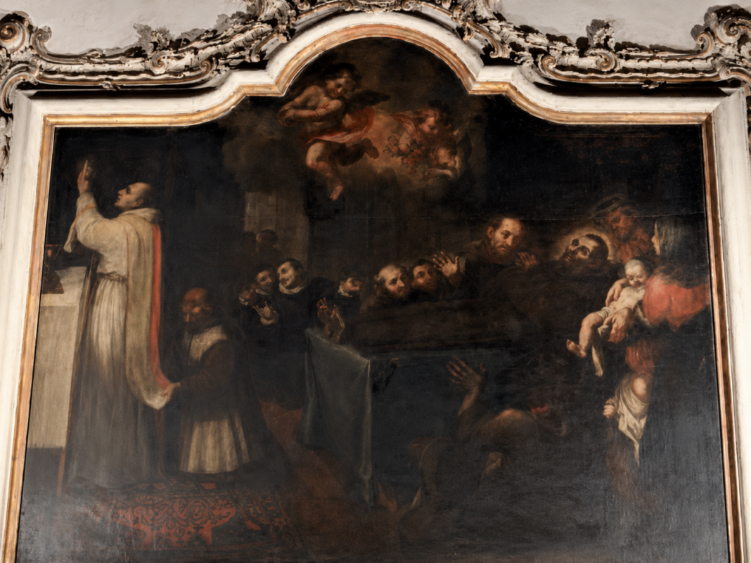 El tránsito de San Pascual Bailón (1752), de Antonio Richarte. Antigua capilla de la Comunión de la iglesia del Milagro, Valencia. Fotografía Paco Alcántara Archivo de Arte Valenciano.