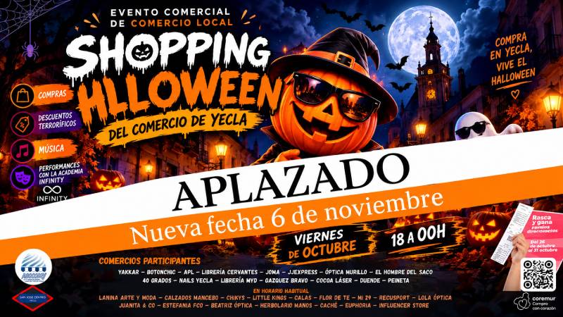 El comercio de Yecla traslada su Shopping Halloween al viernes 6 de noviembre