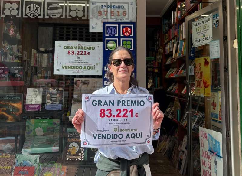 La Bonoloto deja un premio de 83.221 euros en la Librería Narsio de Yecla