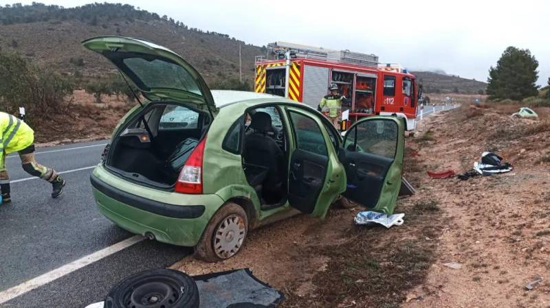 accidente n344 coche vuelca